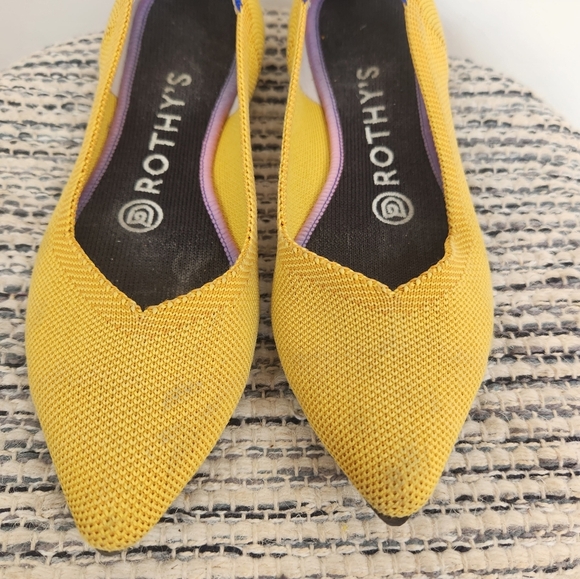 Rothy's The Point Toe Flats Marigold Yellow Size 5.5 Womens - Picture 4 of 6
